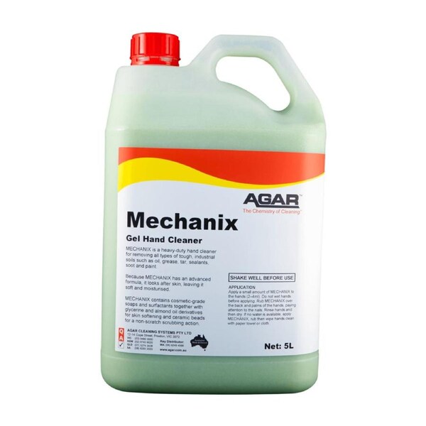 5L Agar Mechanix professional hand cleanser for removing oil, grease, tar, sealants, soot, dirt and paint