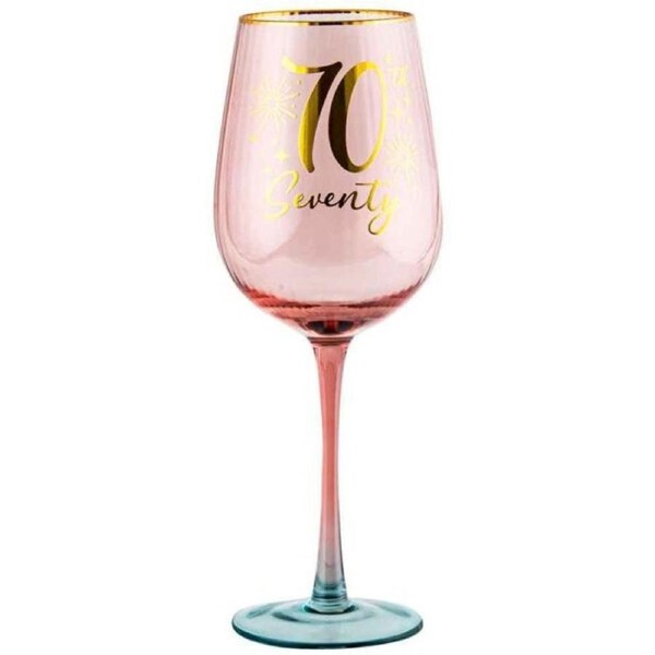 Fluted Pink Wine Glass - 70th