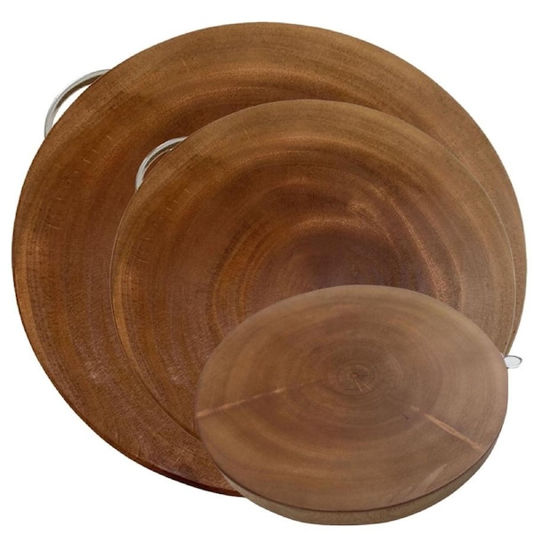 3pcs Round Acacia Wood Chopping Cutting Board Set – 30cm, 36cm & 39cm