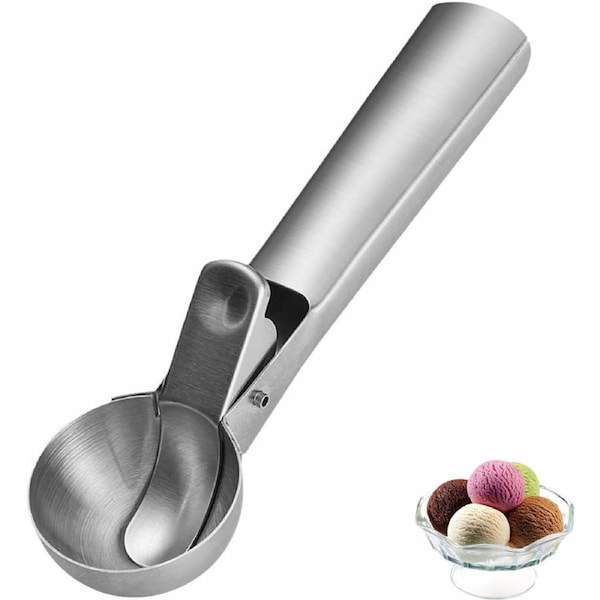 Ice Cream Scoop Easy Release Designed, Professional Metal Ice Cream Spoon, Ice Cream Scooper for Gelato, Cookie Dough, Sorbet