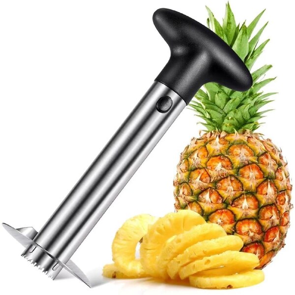 Pineapple Cutter and Corer, Durable Pineapple Corer Remover with Cutter & Sharp Teeth, Stainless Steel Kitchen Pineapple Slicer Tool