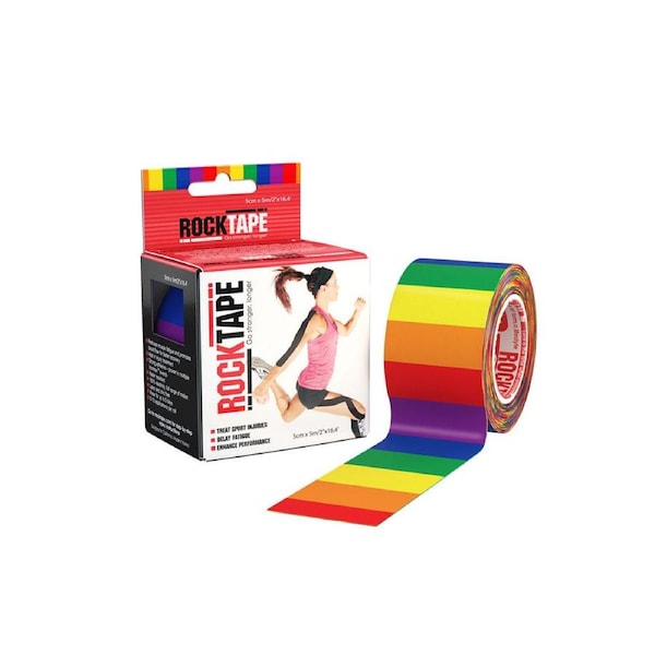 Rocktape Standard Training Gentle & Secure Adhesive Kinesiology Tape Rainbow