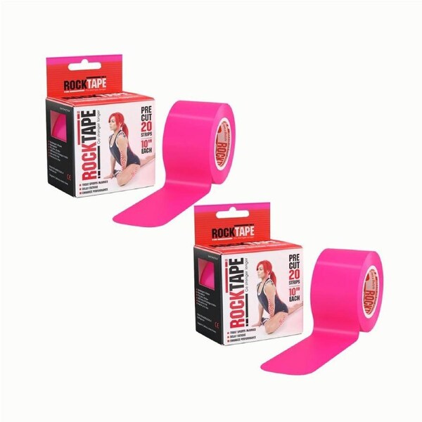 2PK Rocktape Precut Training Muscles Secured Kinesiology Adhesive Tape Pink