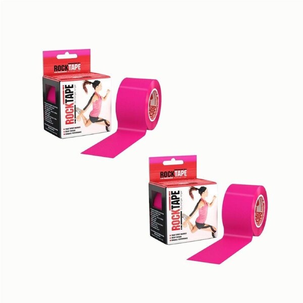 2PK Rocktape Standard Training Muscle Secure Adhesive Kinesiology Tape Pink
