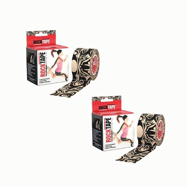2PK Rocktape Standard Training Gentle & Secure Adhesive Kinesiology Tape Tattoo