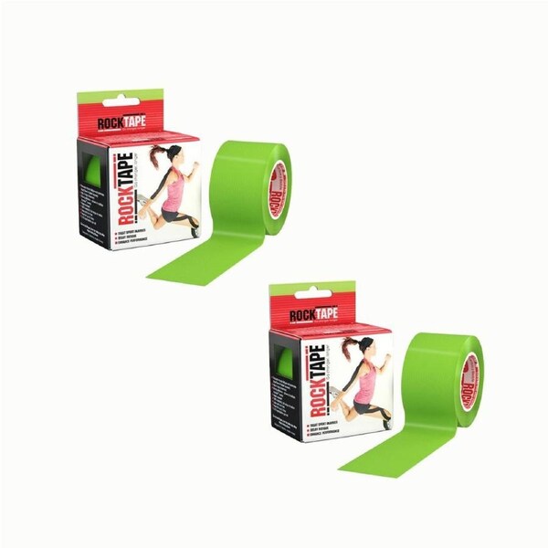 2PK Rocktape Standard Training Muscle Secure Adhesive Kinesiology Tape Lime