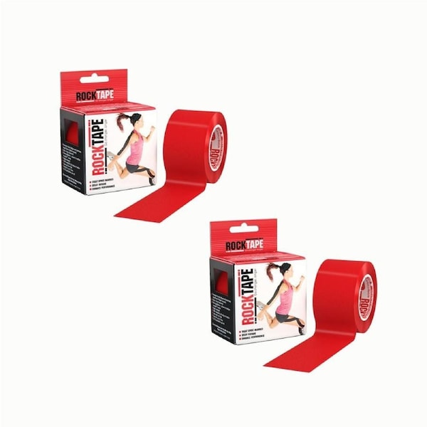 2PK Rocktape Standard Training Muscles Secure Adhesive Kinesiology Tape Red