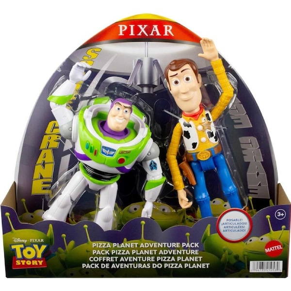 Mattel Toy Story Woody & Buzz Pizza Planet Action Figures Disney Pixar Age 3+