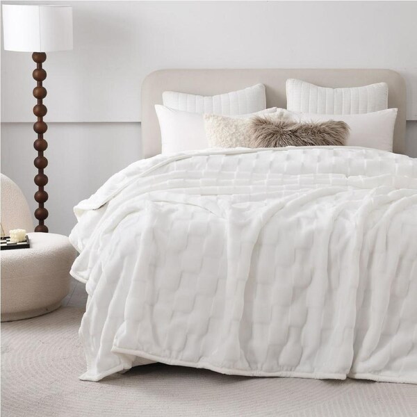 Teddy Mink Blanket White