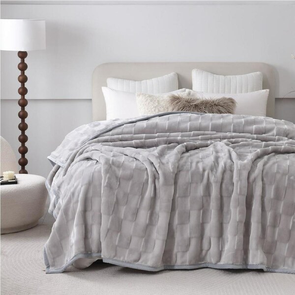 Teddy Mink Blanket Silver