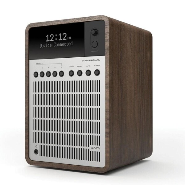 Revo SuperSignal Retro Walnut Tabletop Radio w/ Bluetooth 13.5x21cm Walnut SLVR