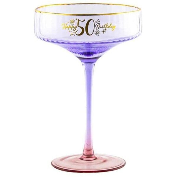 Fluted Purple Coupe Glass - 50th