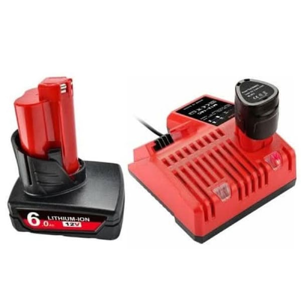 Tavice Milwaukee M12 Compatible 6.0Ah Battery + Charger for Milwaukee M12