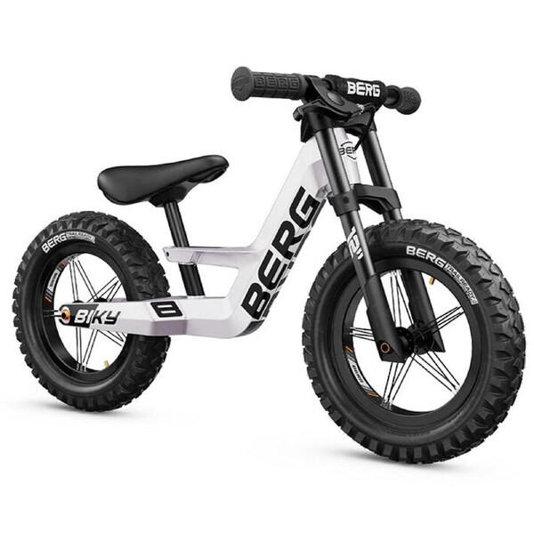 Berg Aluminium Biky Cross w/ Handbrake Kids Balance Bike 90x55cm White 2y+