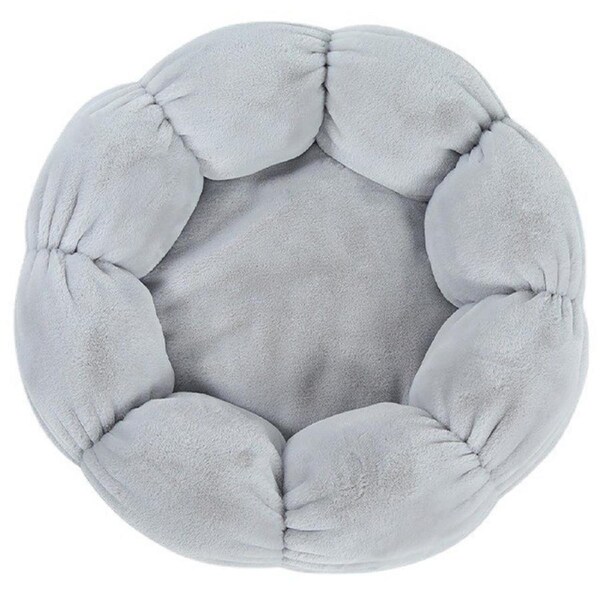 TODO Pet Nesting Bed 55cm Diameter Soft Warm Dog Cat Sleeping Bed - Grey