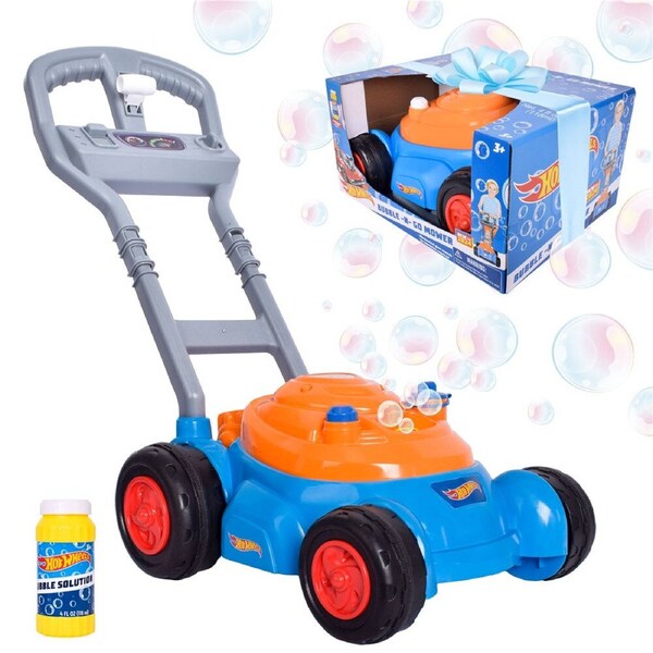 Hot Wheels Bubble N Go Mower with 4oz Bottle - Blue / Orange