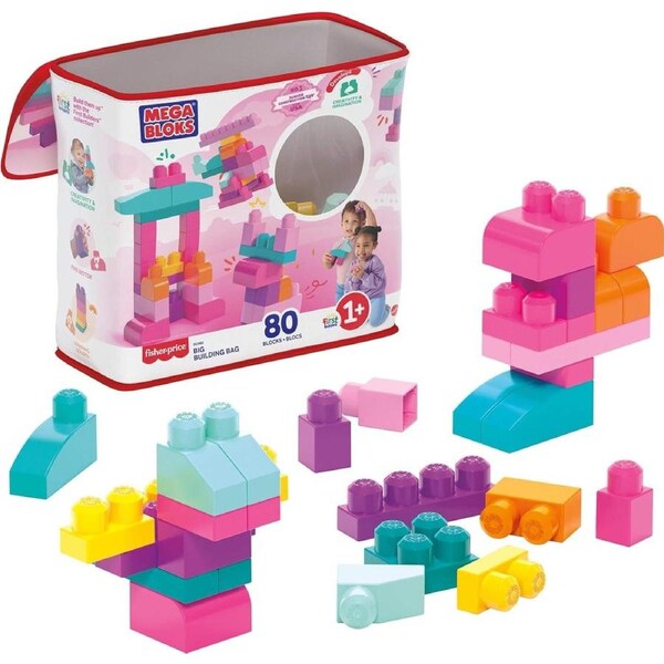 Mega Bloks 80 Blocks Big Building Bag (Pink)