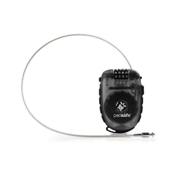 Pacsafe Retractasafe 250 Adjustable Cable Lock 4 Dial Combination - Smoke