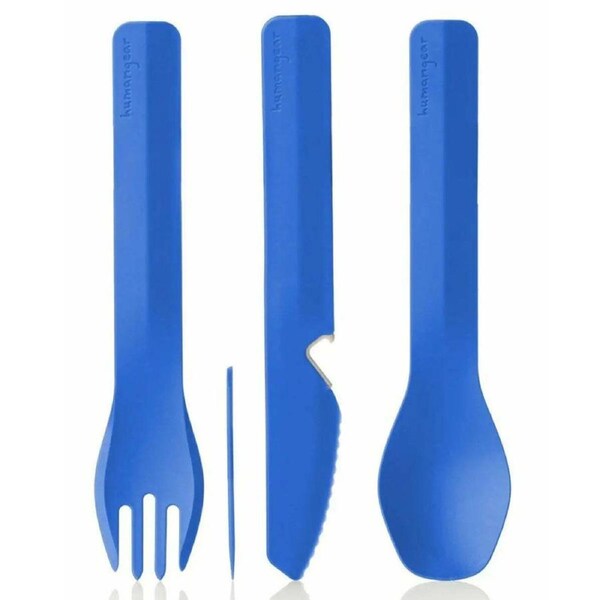 Humangear GoBites Trio Travel Cutlery Set w/Toothpick & Bottle Opener Dark Blue