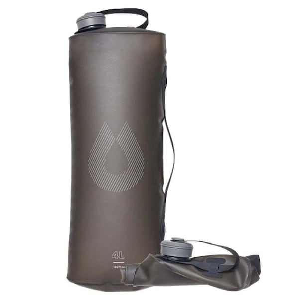 Hydrapak Seeker 4L Collapsible Bottle Mammoth Grey, Perfect for On-the-Go