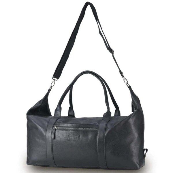 Tosca Vegan Leather Large Duffle Bag - Black
