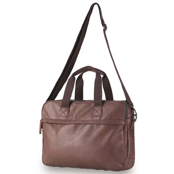 Tosca Vegan Leather Laptop Business Bag - Chocolate