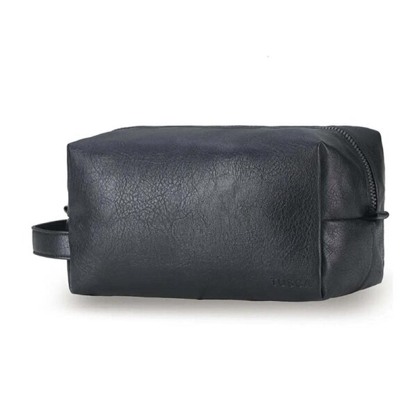 Tosca Vegan Leather Wetpack / Toiletry Bag - Black