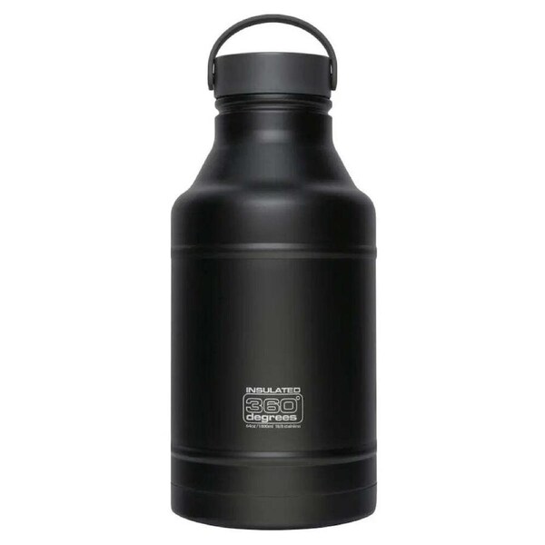 360 Degrees Vacuum Insulated Stainless Steel 1800mL Growler Drink Bottle - Black