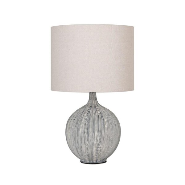 Galvin Ceramic Base Fabric Shade Desk Table Light Lamp Blue/Linen