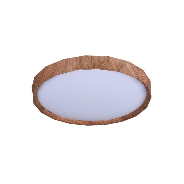 Kyer Modern CCT LED Ceiling Light Lamp Large Wood/White