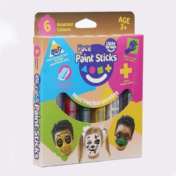 Little Brian Face Paint Sticks Mess Free Painting (6 Pack)