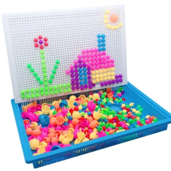 296 Piece Kids Peg Board Puzzle Set Creative Educational DIY Toy for Children Learning & Development