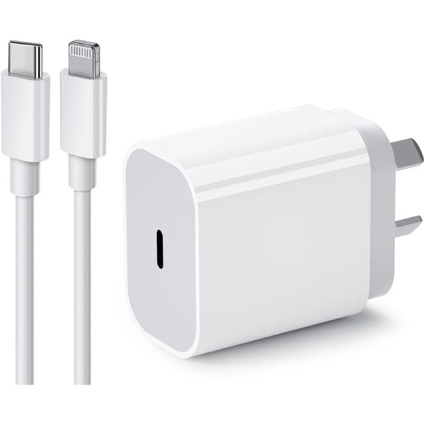 20W USB C Charger PD Power Adapter + 2m Type C to Lightning 20W Fast Cable Charger AU Plug Compatible with iPhone 14/13/12/11 Pro Max iPad,Airpods Apple Watch Charger