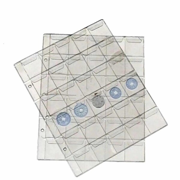 Coin Holder 30 Pockets Folder Pages Sheets For Collection Album Storage