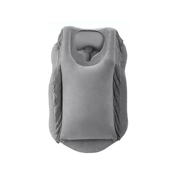 Inflatable Air Cushion Travel Pillow for Airplane Grey