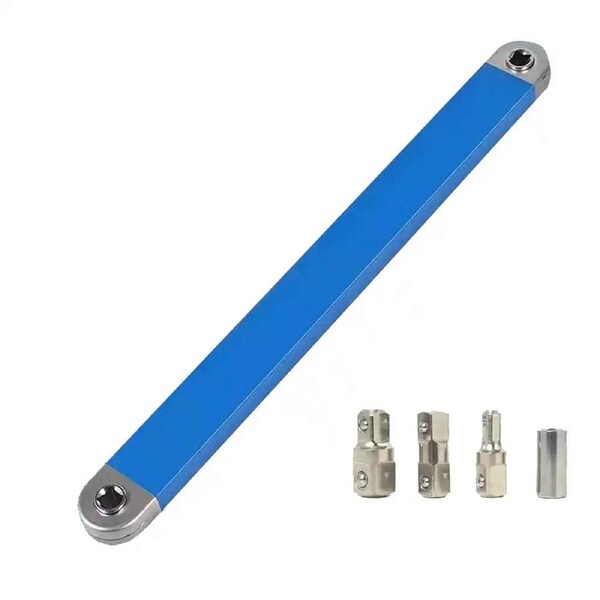 Extension Wrench Set Offset Ratchet Spanner Extender With Adapters Socket
