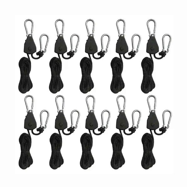 10Pcs Camping Ratchet Pulley Tent Guide Rope Adjustable Guy Line Tensioner Tie