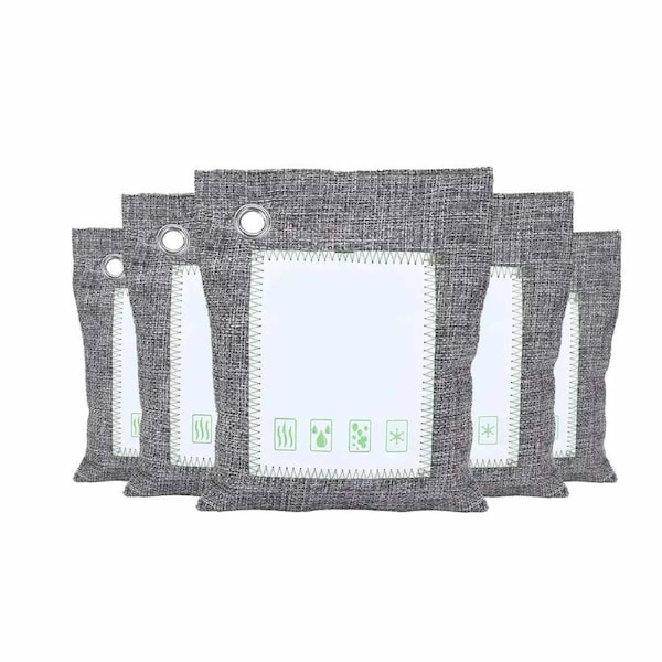5 x 200g Air Purifying Bags Bamboo Activated Charcoal Bags for Home Car Shoes