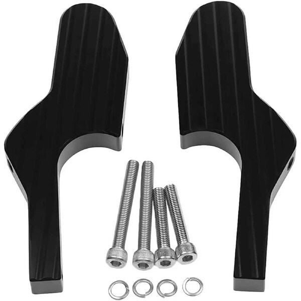 1 Pair Foot Peg Extensions Extended Footpegs for Vespa GTS 300ie Black