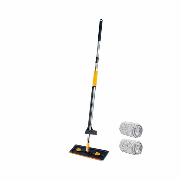 Large Flat Mop 360 Rotating Magic Self Wringing Mop 2 Pads Floor Cleaning