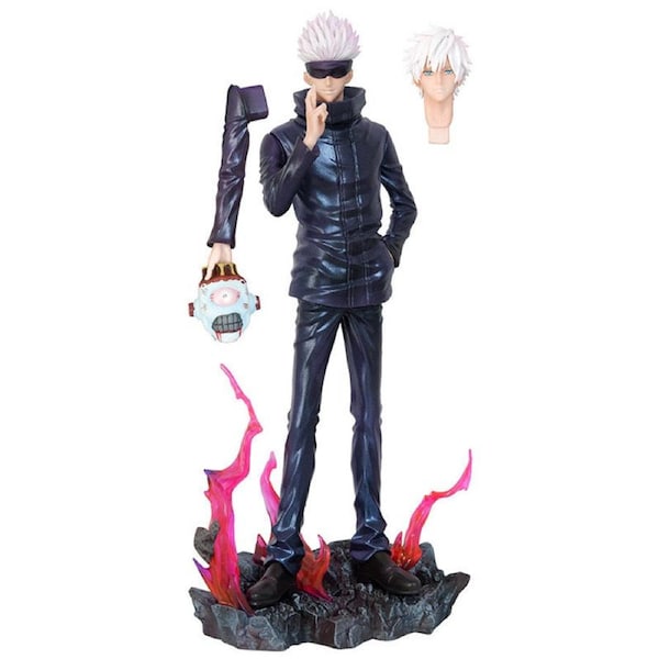 34cm Anime Jujutsu Kaisen GK Gojo Satoru Double-headed Figure Statue Boxed Gift