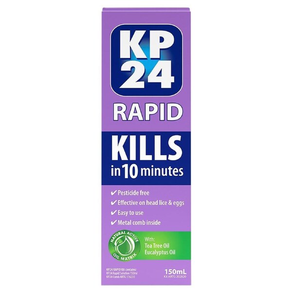 KP24 Rapid 10 Minute Head Lice/Nit Solution 150ml