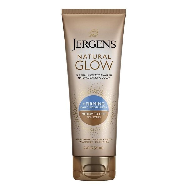 Jergens Natural Glow Skin Firming Moisturiser Medium To Deep Skin Tones 221ml
