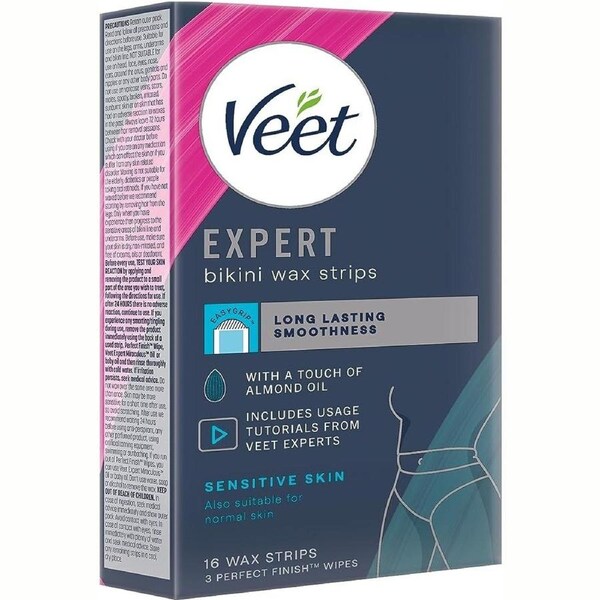Veet Expert Cold Bikini & Armpits Wax Strips 16 Pack