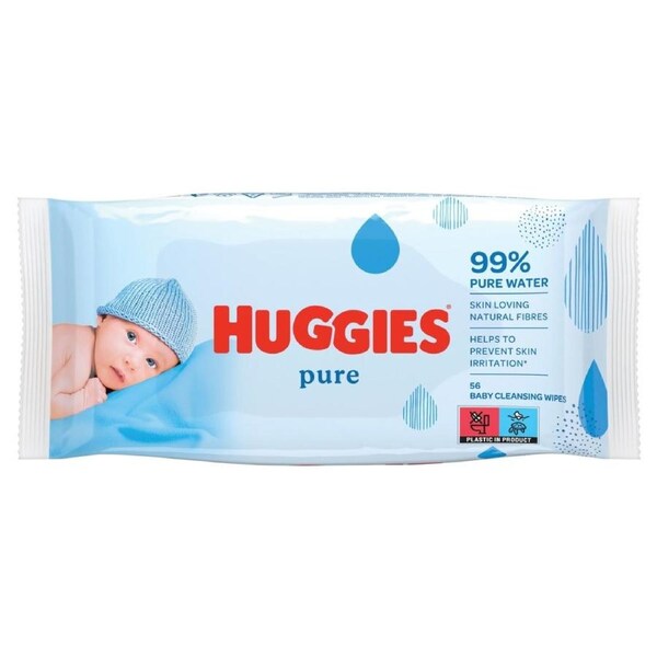 Huggies Pure Baby Wipes (Pack of 56)