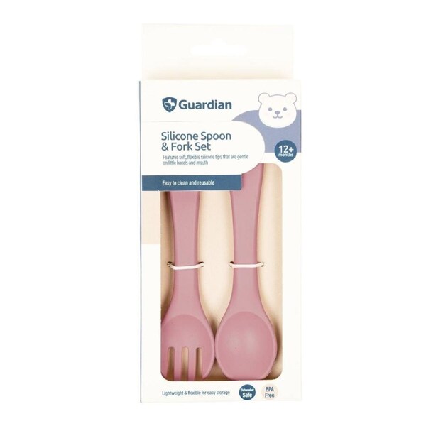 Guardian Silicone Spoon & Fork Set Dust Berry