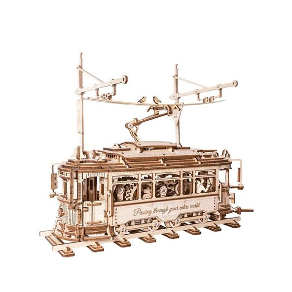 Rokr Classic City Tram Mechanical Gear 3D Wooden Puzzle Model Assembly Kit
