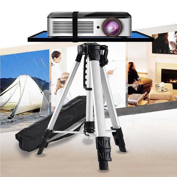 P&P Compact Height Adjustable Projector Stand Tripod with Large Tray Indoor Outdoor