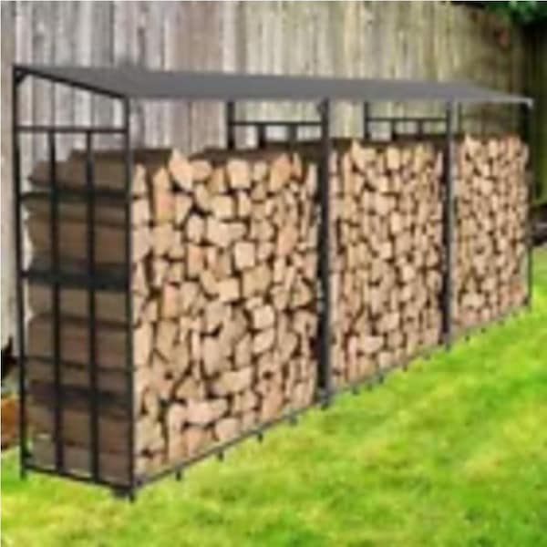 P&P Widen Reinforce Base Firewood Rack Outdoor Heavy Duty Steel Log Rack Wood Holder