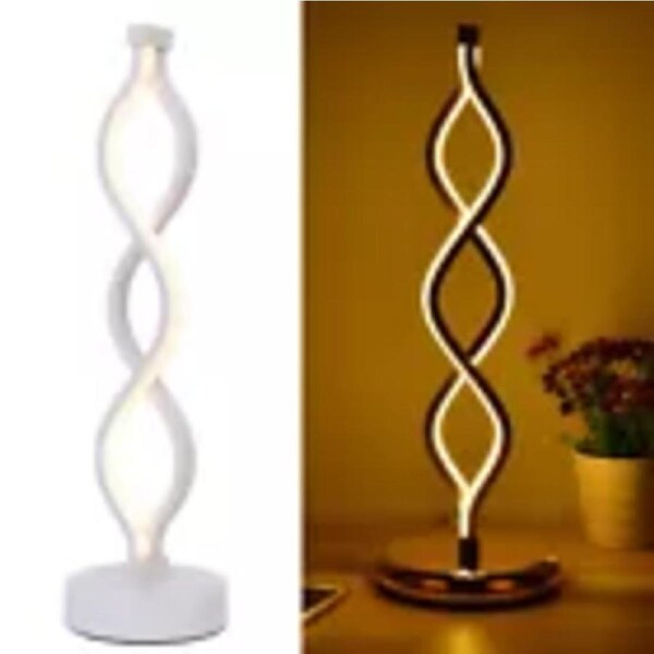 P&P Creative Spiral Table Lamp Dimmable Modern LED Light For Bedroom Minimalist Deco